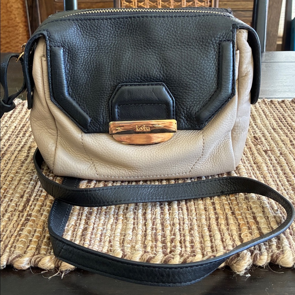Kooba Black and Tan Crossbody Bag
